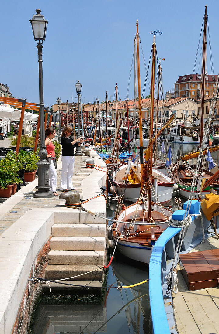 Old harbour, Cesenatico on the Adriatic coast, Emilia-Romagna, Italy