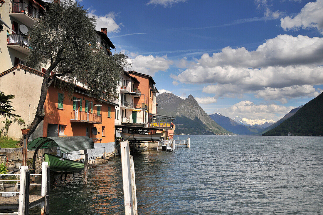 Gandria at lake Lugano (north bank), Ticino, Switzerland