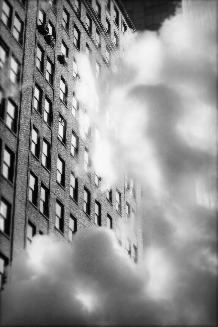 Steam Rising by Building, New York City, USA