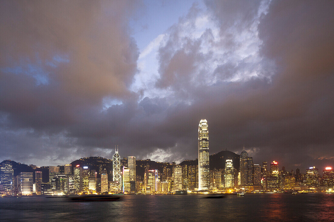 Night skyline of Hong Kong Island, Hong Kong, China, Hongkong, China, Asia