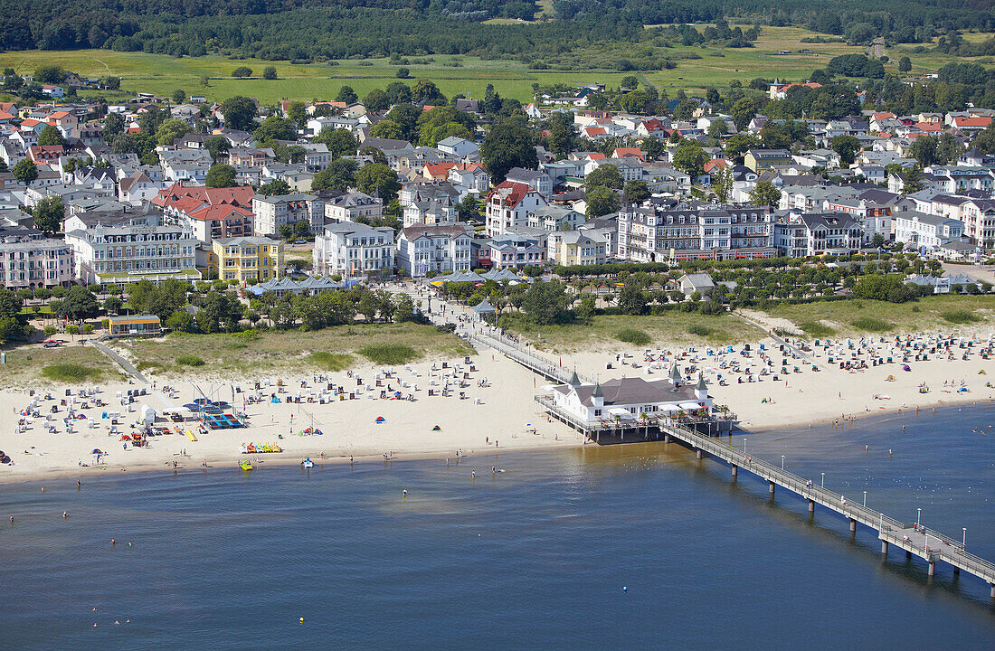 Pier and seaside resort Ahlbeck, Island of Usedom, Mecklenburg Western Pomerania, Germany, Europe