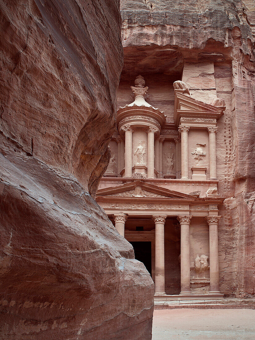 Siq and Treasury Al Khazneh, Petra, UNESCO world heritage, Wadi Musa, Jordan, Middle East, Asia