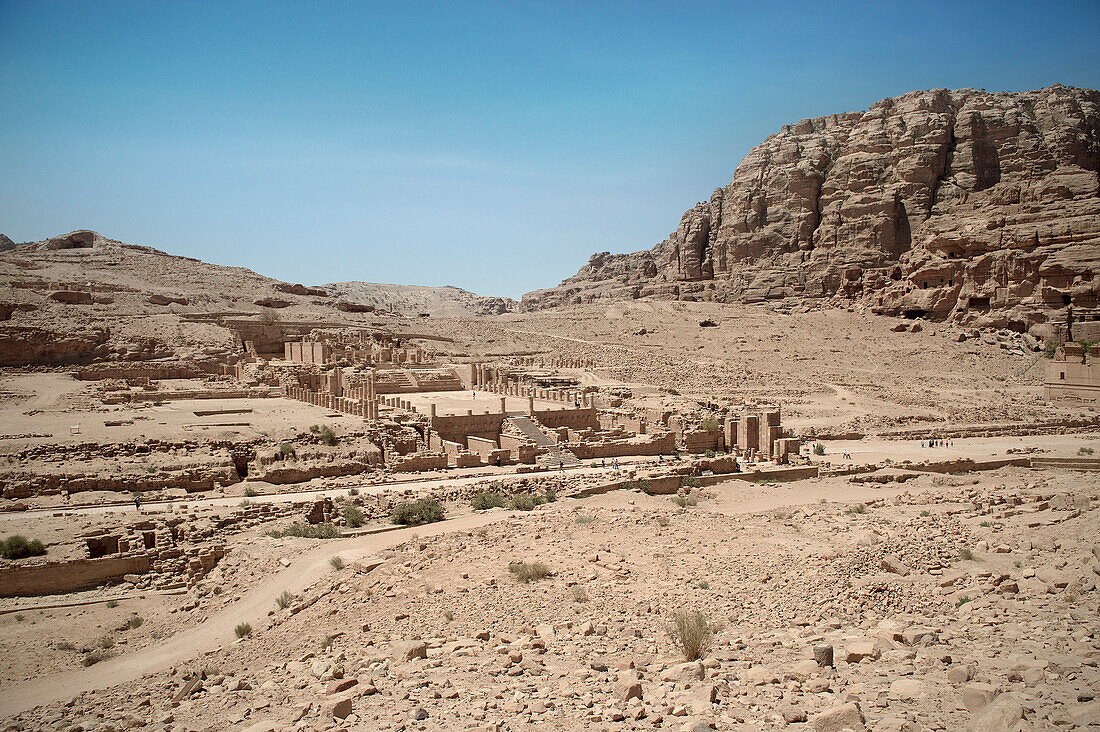 Ruins of Great Temple in Petra, UNESCO world heritage, Wadi Musa, Jordan, Middle East, Asia