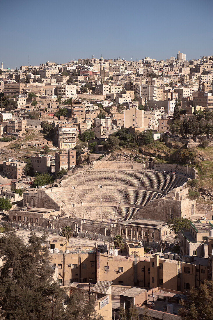 Roman Theatre in the center of capital Amman, Jordan, Middle East, Asia