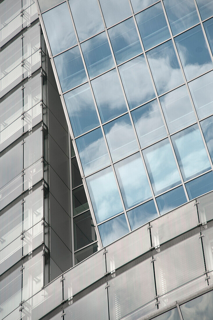 Detail of a skyscraper's facade, UNO-City, Vienna, Austria, Europe