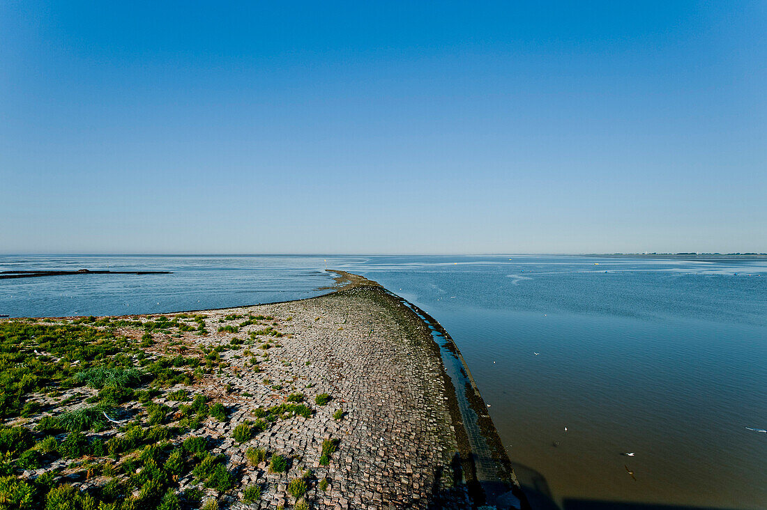 At the Eider Barrage, Nordsee, Schleswig-Holstein, Germany