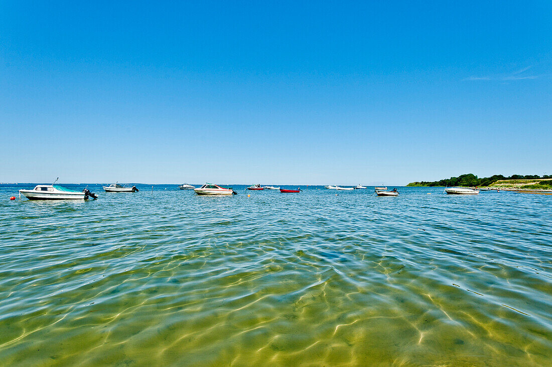 Boats on the water, Baltic Sea near by Nieby, Schleswig-Holstein, Germany