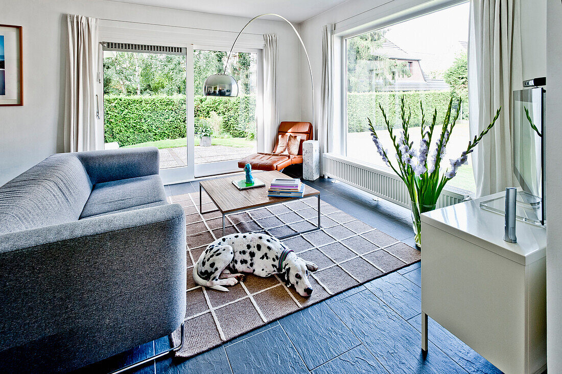 Living room, Bauhaus residential house, Hamburg, Germany