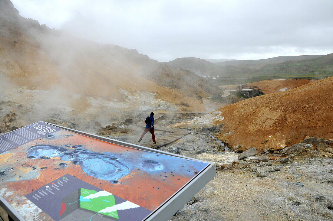 Thermalgebiet Seltun am Kleifarvatn See auf der Halbinsel Reykjanes, Island, Europa