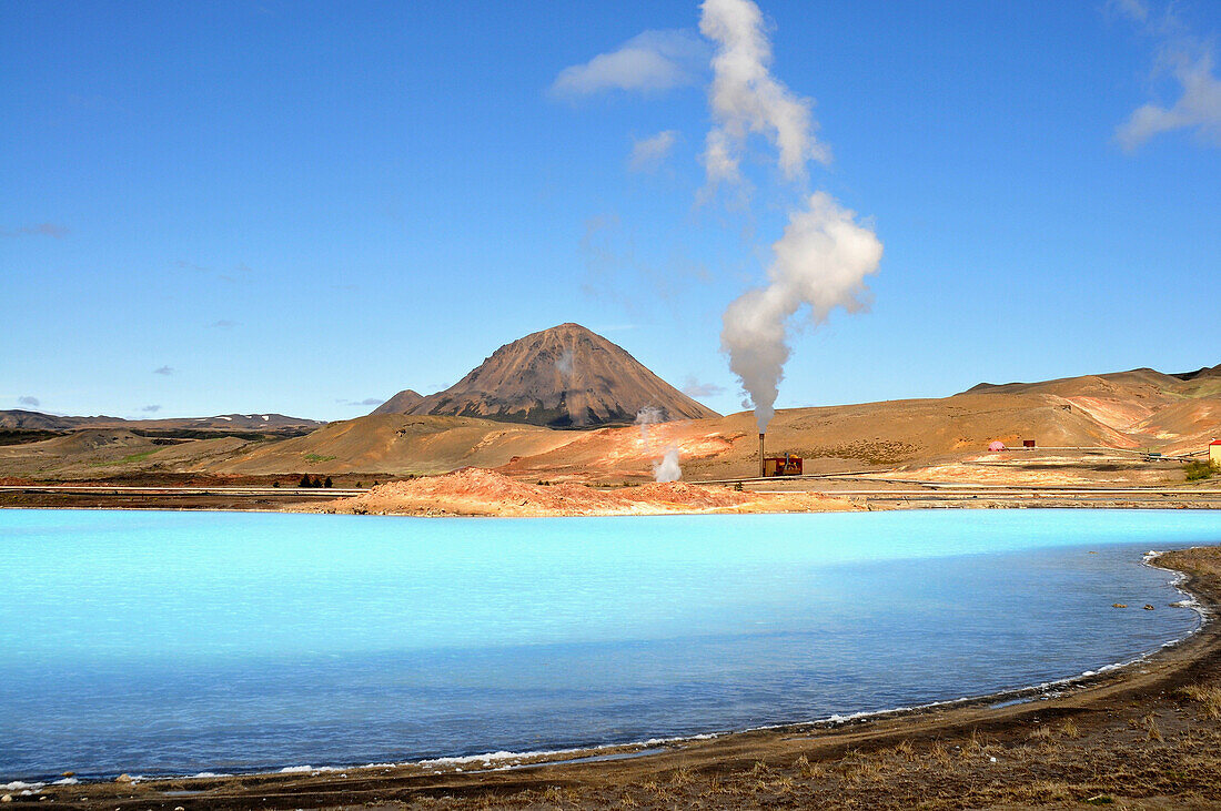 View of lake Myvatn (eastside), North Iceland, Europe