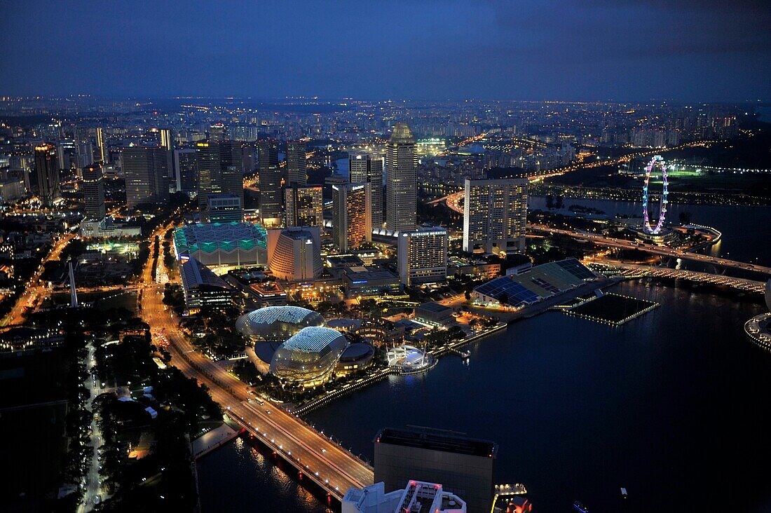 Asia, Southeast Asia, Singapore, the city at night