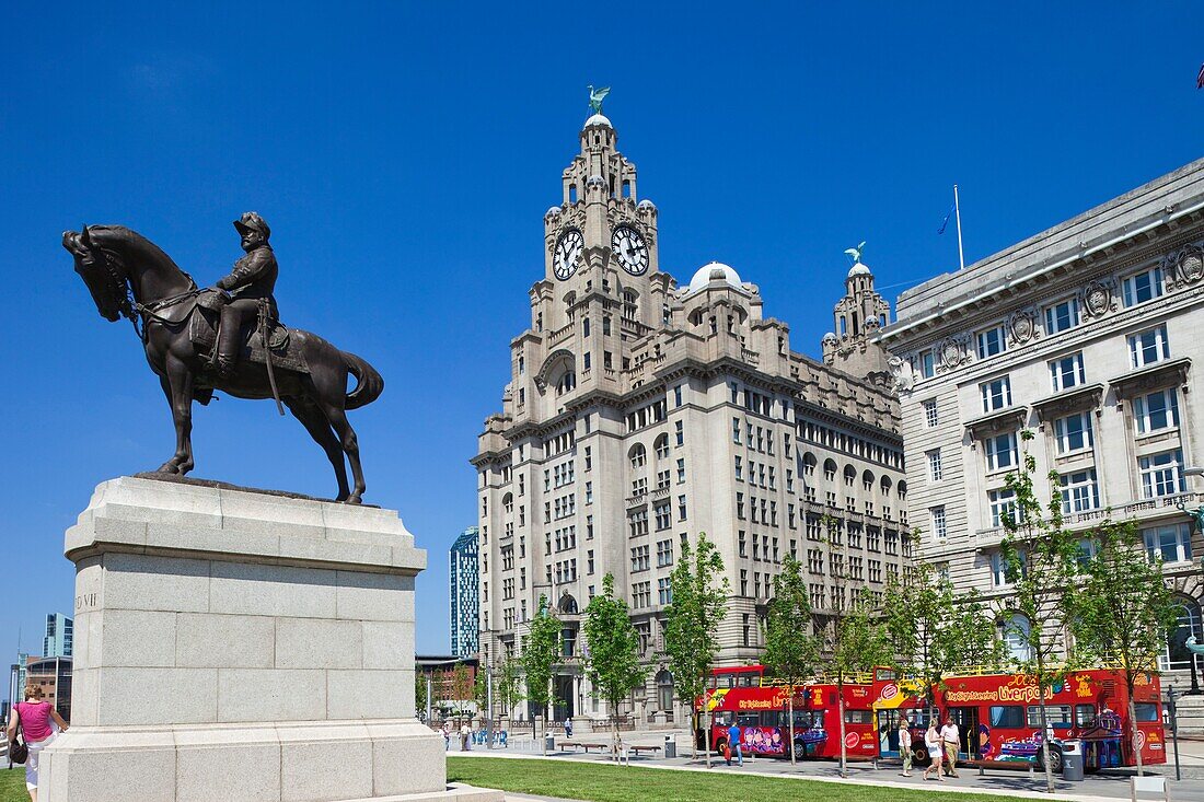 England,Liverpool,Pierhead,Royal Liver Historical Building