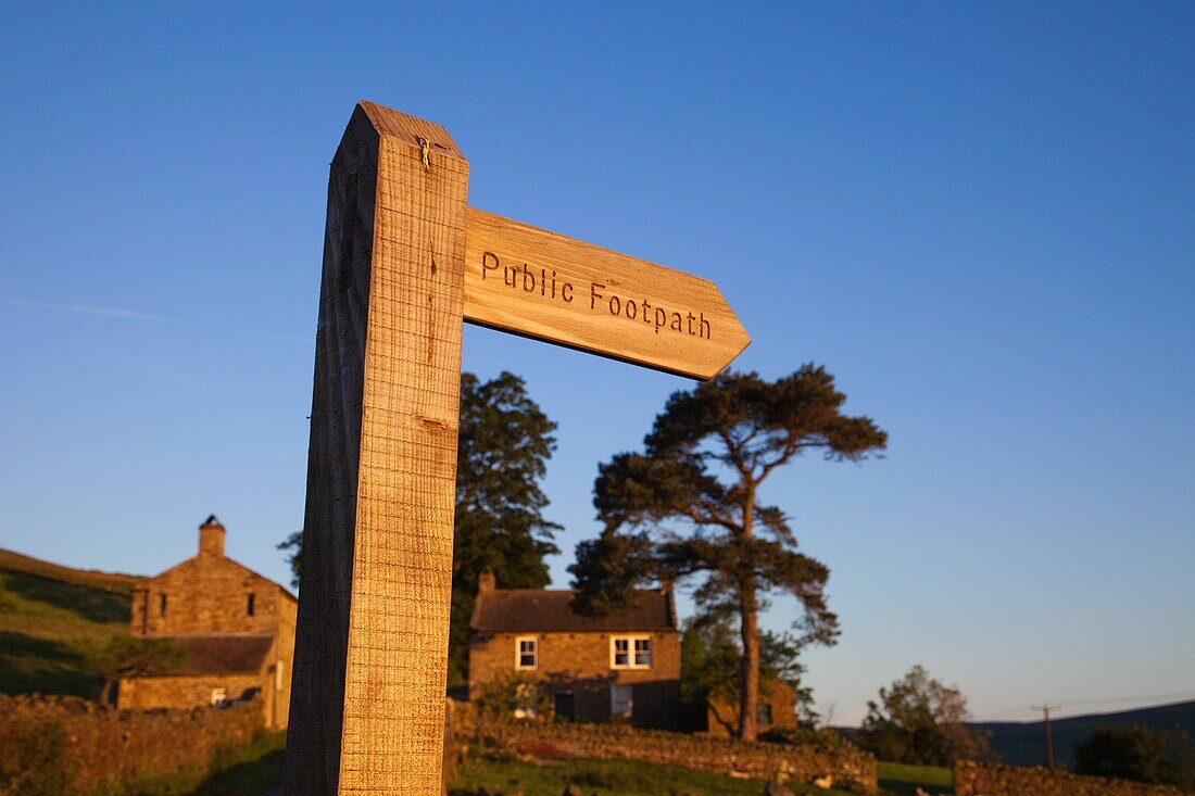 England,Yorkshire,Yorkshire Dales,Swaledale,Public Footpath Sign
