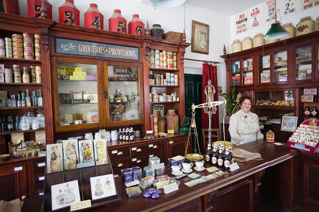 England,Shropshire,Ironbridge Gorge,Coalport,Blists Hill Victorian Town Museum,General Store Interior