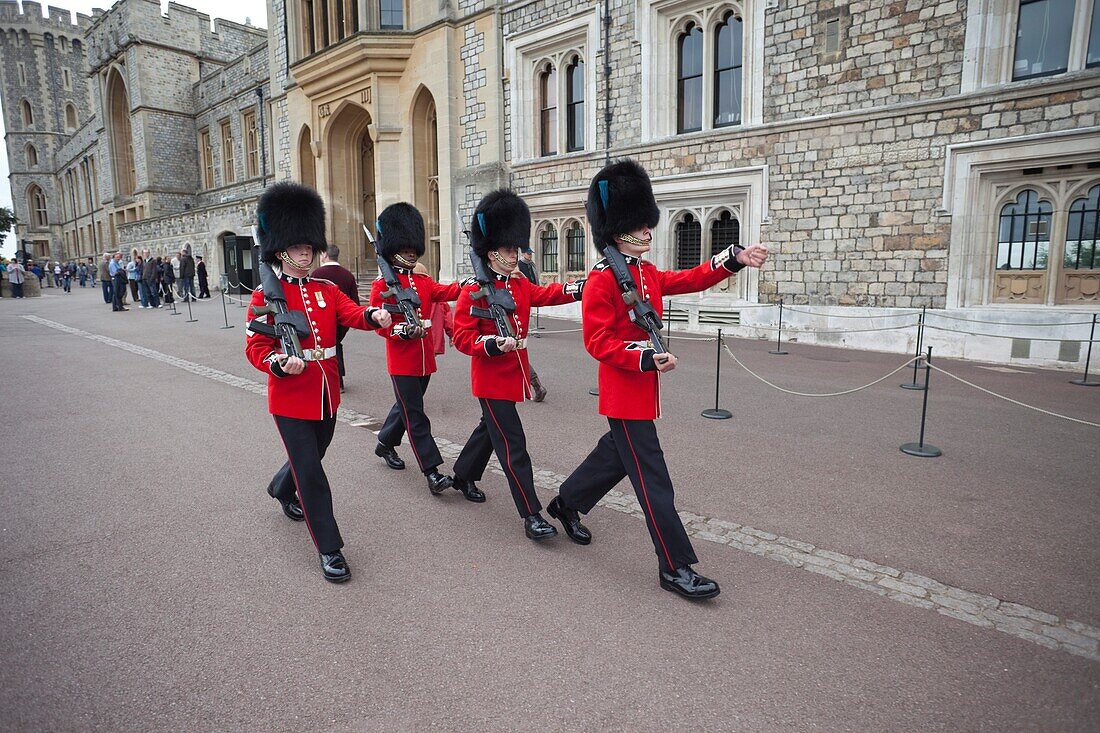England,Berkshire,Windsor,Guards in Windsor Castle