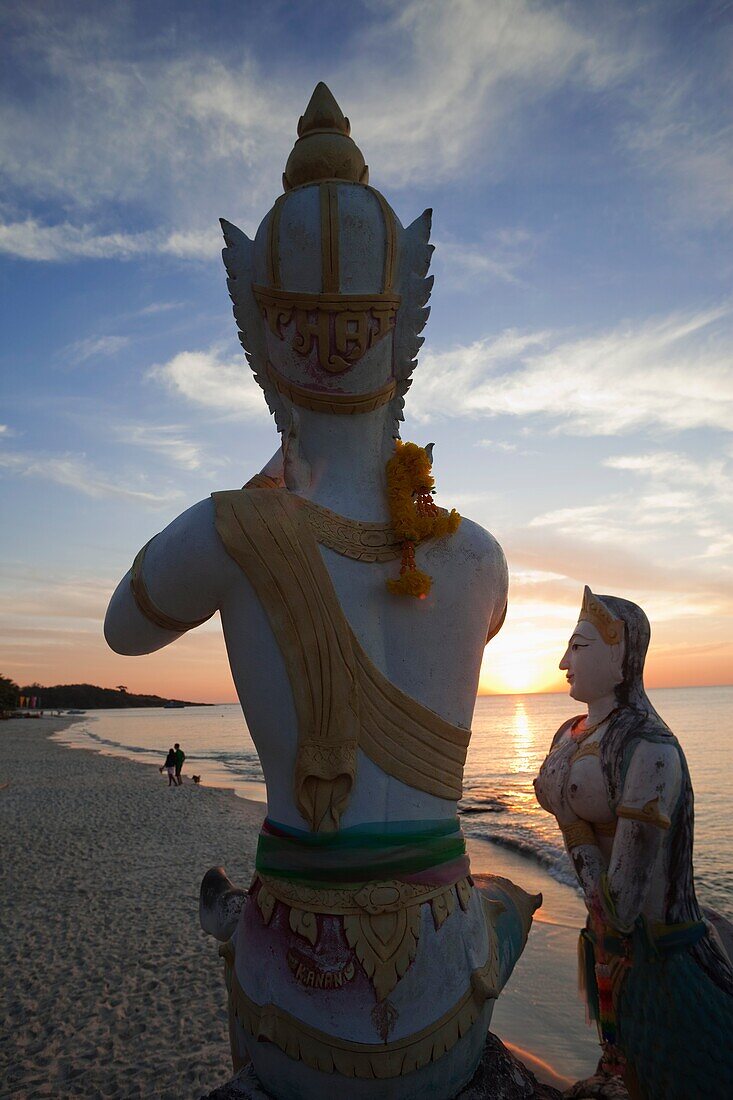 Thailand,Ko Samet,Saikaew Beach,Flute Player and Mermaid Statue