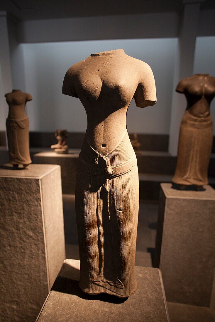 Vietnam,Vietnam,Ho Chi Minh City,History Museum,Sandstone Sculpture of Female Torso 13th Century