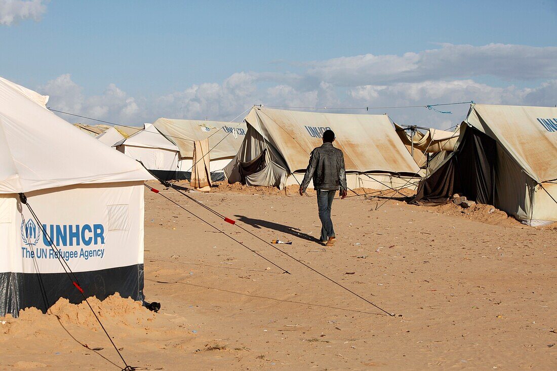 Somali refugee in Choucha camp Ras Jedir. Tunisia.