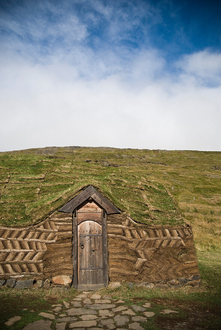 Reconstruction of Eiriksstadir, Turf House of Eirik the Red, Iceland
