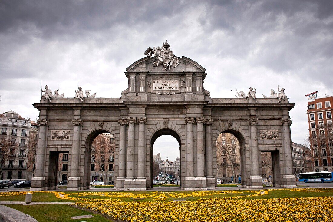 View of The Puerta de Alcalá, Plaza de Independencia Madrid Spain