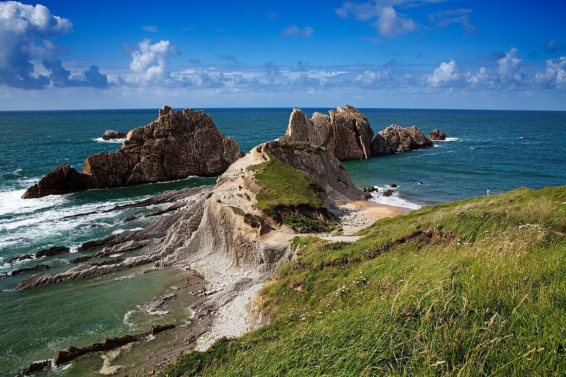 Covachos beach in Santa Cruz de Bezana, Cantabria, Spain.