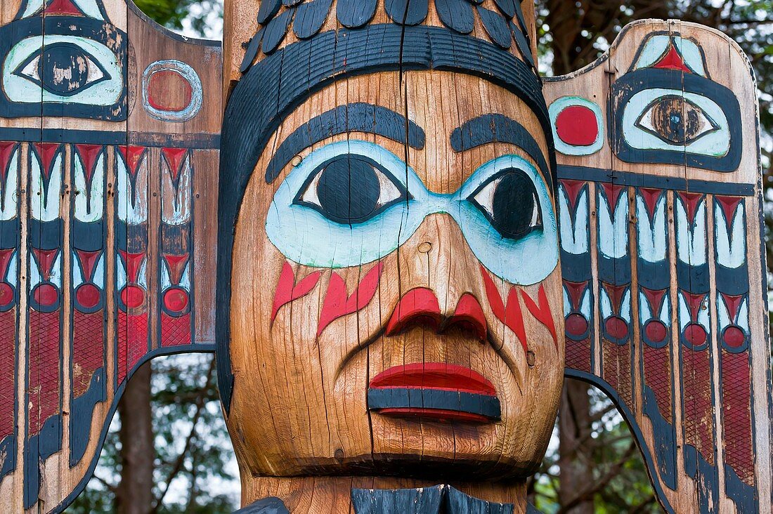 Totem poles, Totem Bight State Park, near Ketchikan, southeast Alaska USA