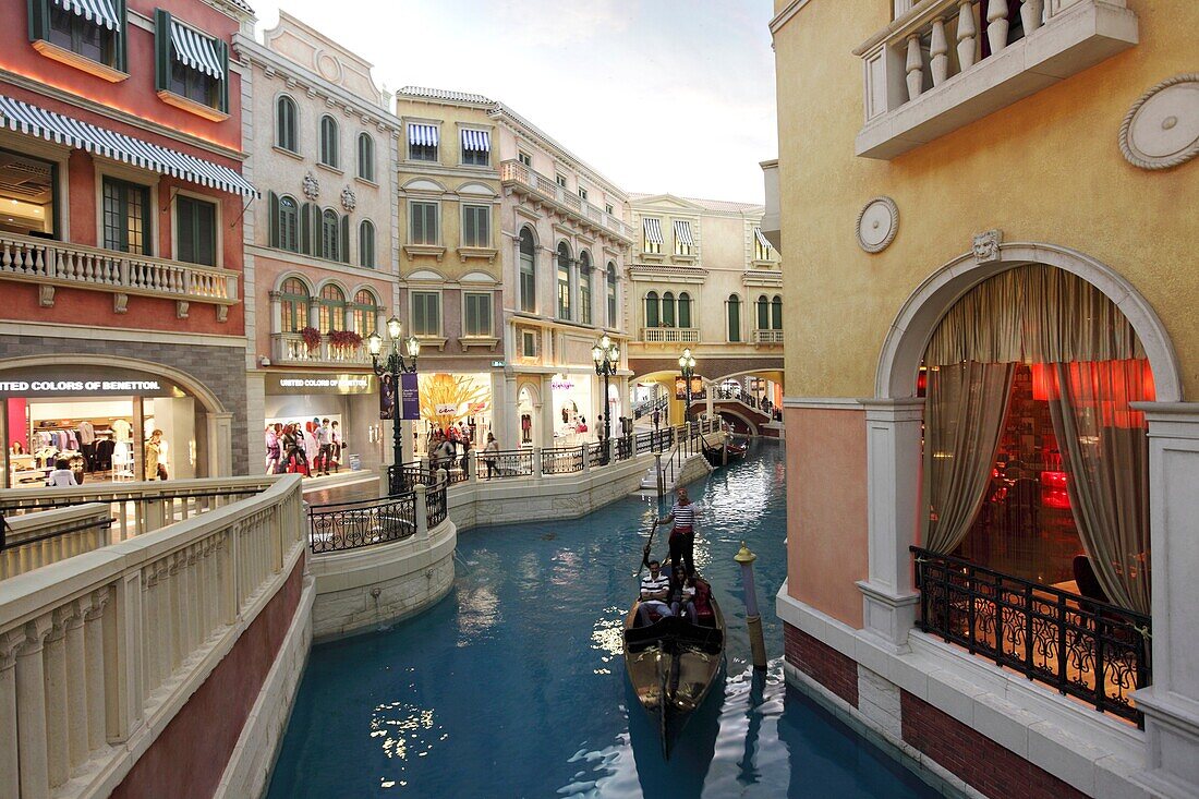 Gondola in the Canal of The Venetian Macao-Resort-Hotel  Macau  China.