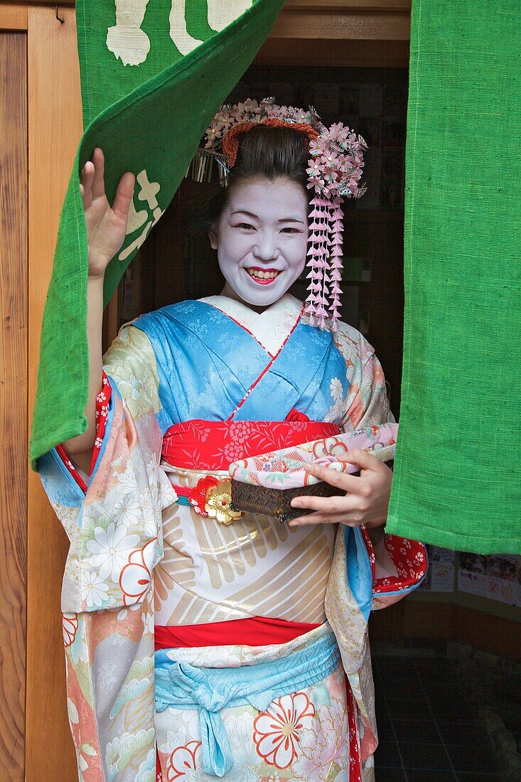 A tourist dressed up as a Geisha in the Gion area of Kyoto