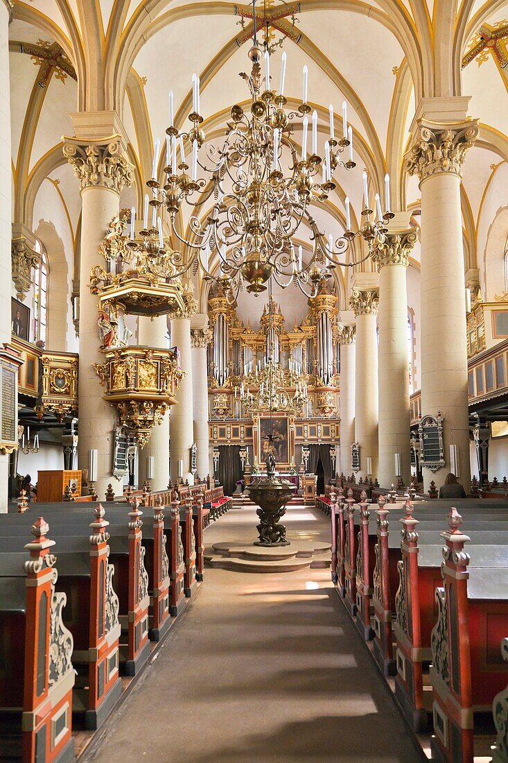 The interior of the Stadtkirche in Bueckeburg, Lower Saxony, Germany, Europe