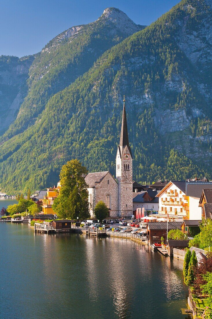 The picturesque village of Hallstatt in the Salzkammergut, Austria, Europe