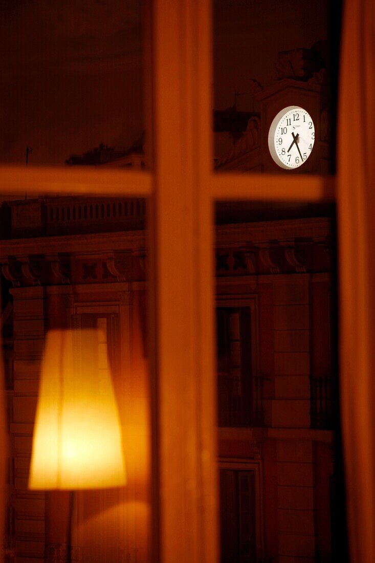 Clock and window  Barcelona, Ronda Sant Pau