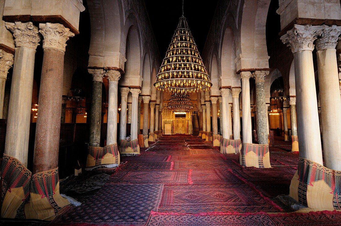 The Prayer Hall of the Great Mosque, Kairouan, Tunisia