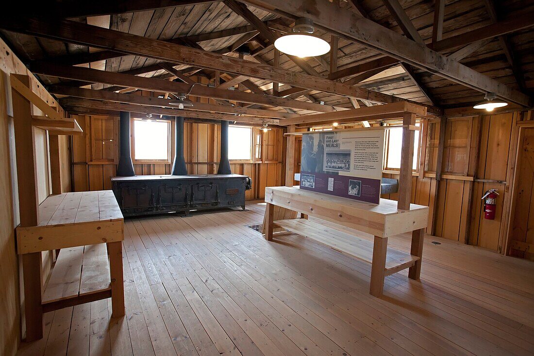 Independence, California - A restored kitchen/mess hall at the Manzanar Internment Camp, one of 10 camps where Japanese-Americans were held during World War II  The site has been preserved as the Manzanar National Historic Site by the National Park Servic