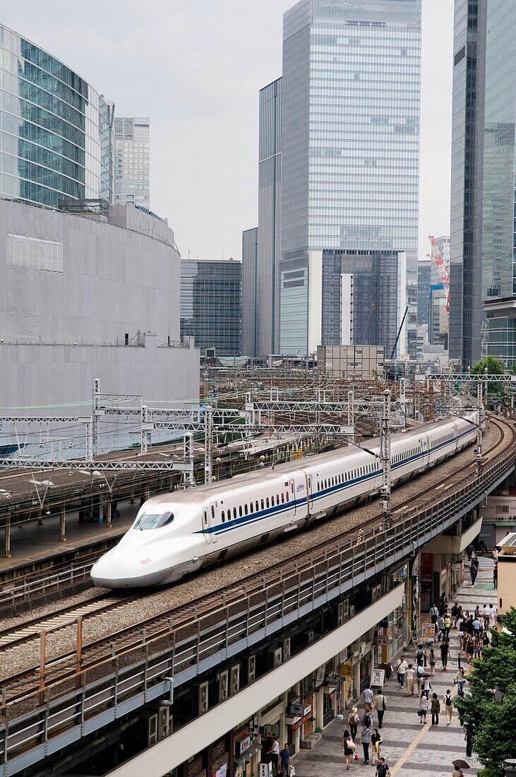 The Shinkansen train in Tokyo Japan