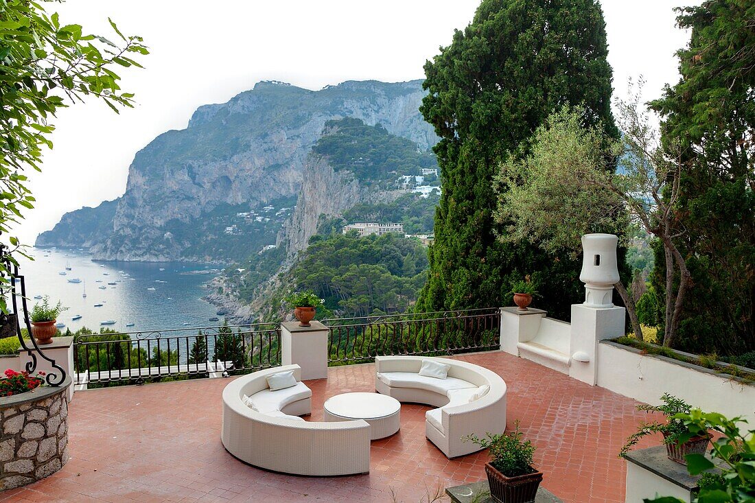 Terrace view Capri Island Italy