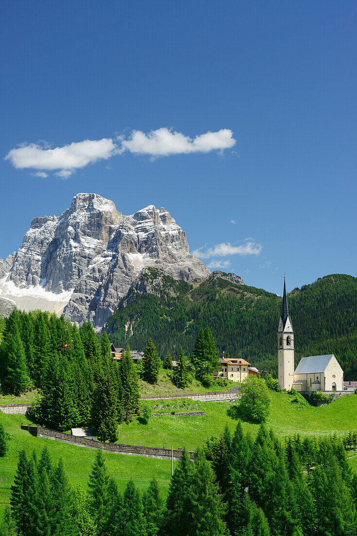 Selva di Cadore mit Monte Pelmo, Salva di Cadore, Dolomiten, UNESCO Weltnaturerbe Dolomiten, Venetien, Italien