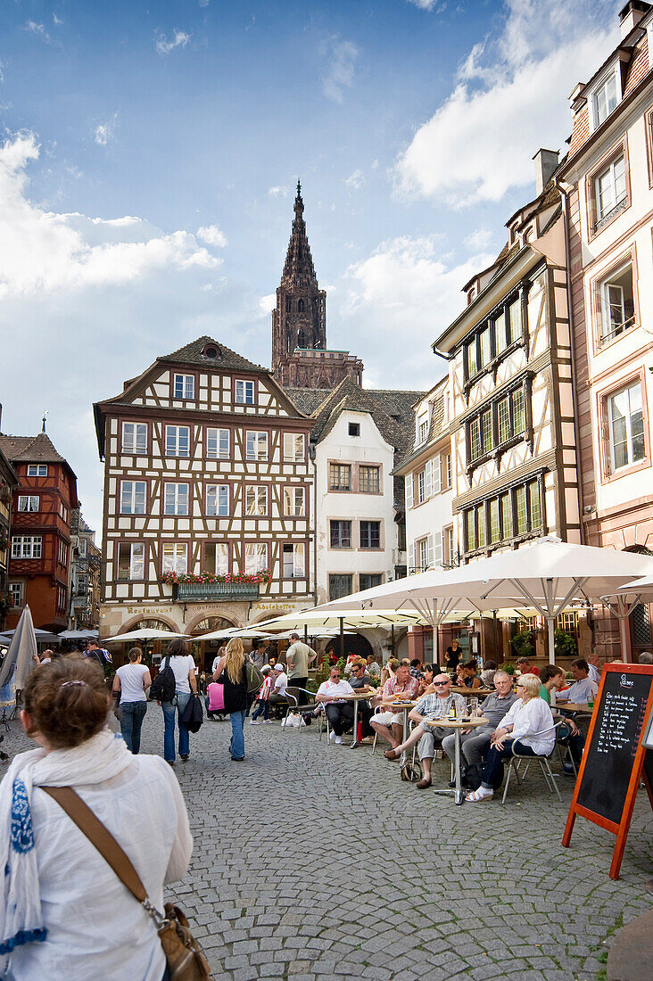 Restaurant in the historic district, Strasbourg, Alsace, France