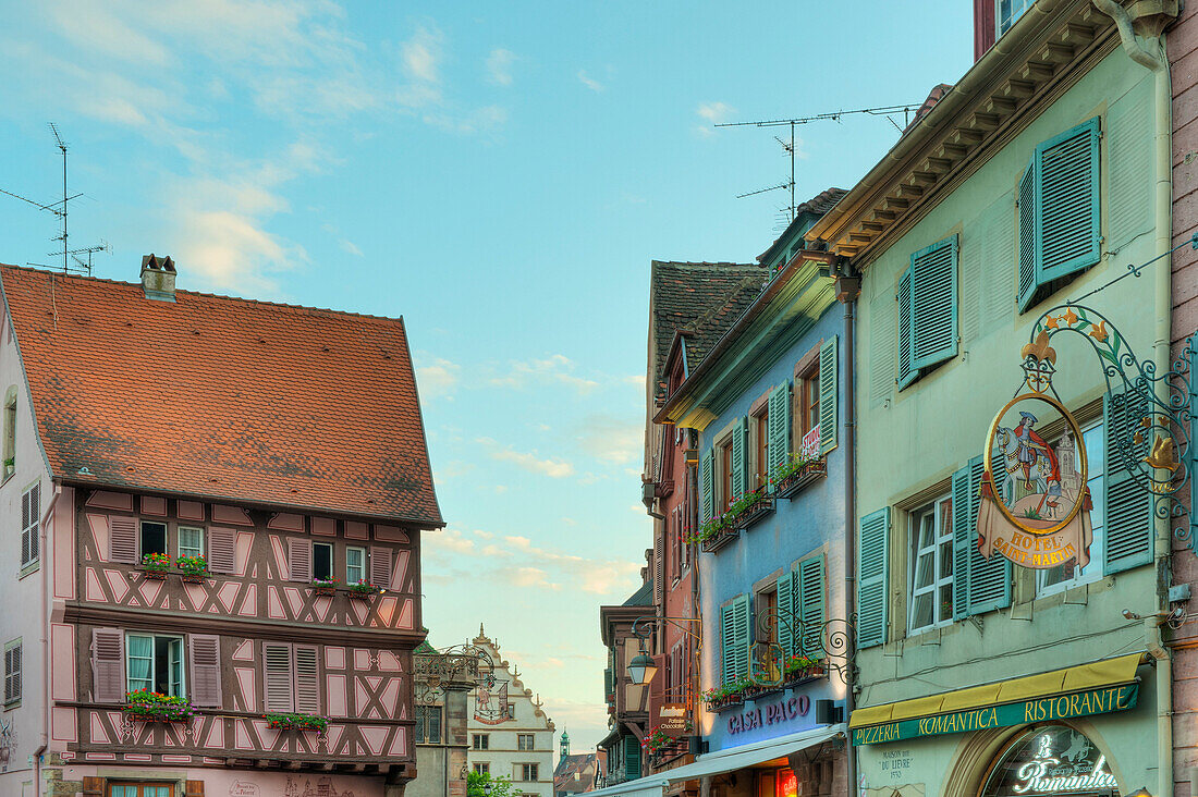 Half timbered houses at the old town, Colmar, Alsace, France, Europe