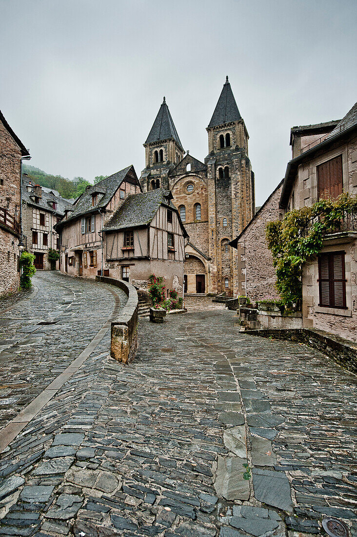 Abbey church Sainte-Foy, Conques, Aveyron, Midi-Pyrenees, France