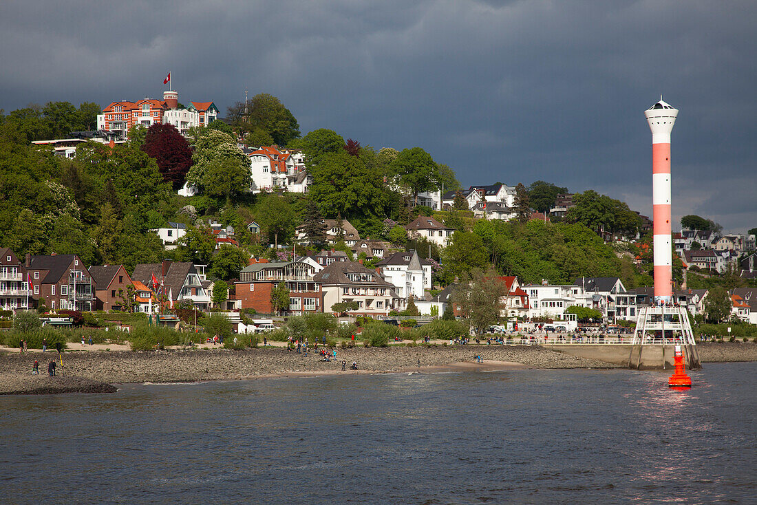 Blankenese villas along Elbe river, Blankenese, Hamburg, Germany, Europe