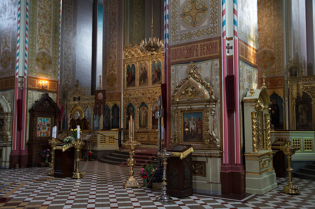 Interior of Russian Orthodox cathedral of Alexander Nevsky, Tallinn, Harjumaa, Estonia, Baltic States, Europe