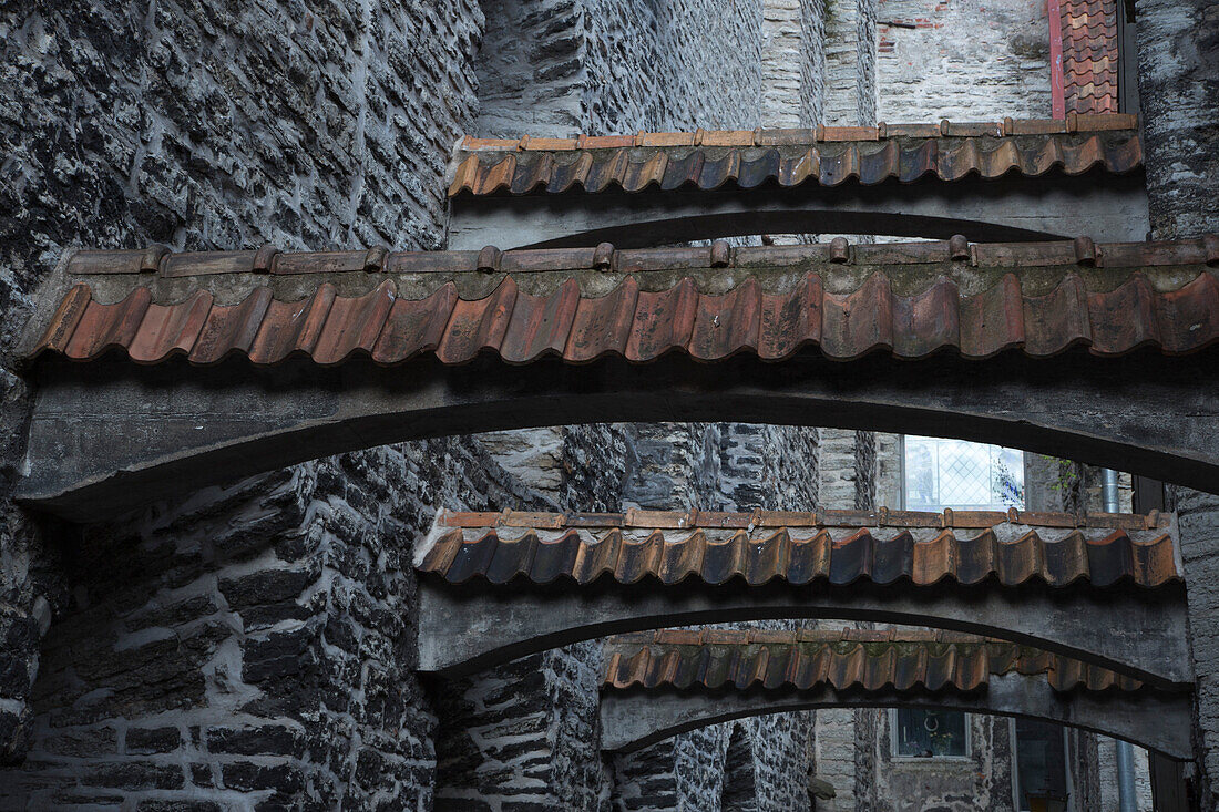 Detail at Katarina Kaik alley at the old town, Tallinn, Harjumaa, Estonia, Baltic States, Europe