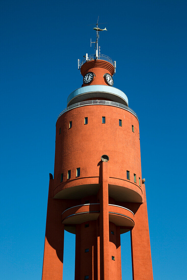Hanko water tower under blue sky, Hanko, Southern Finland, Finland, Europe
