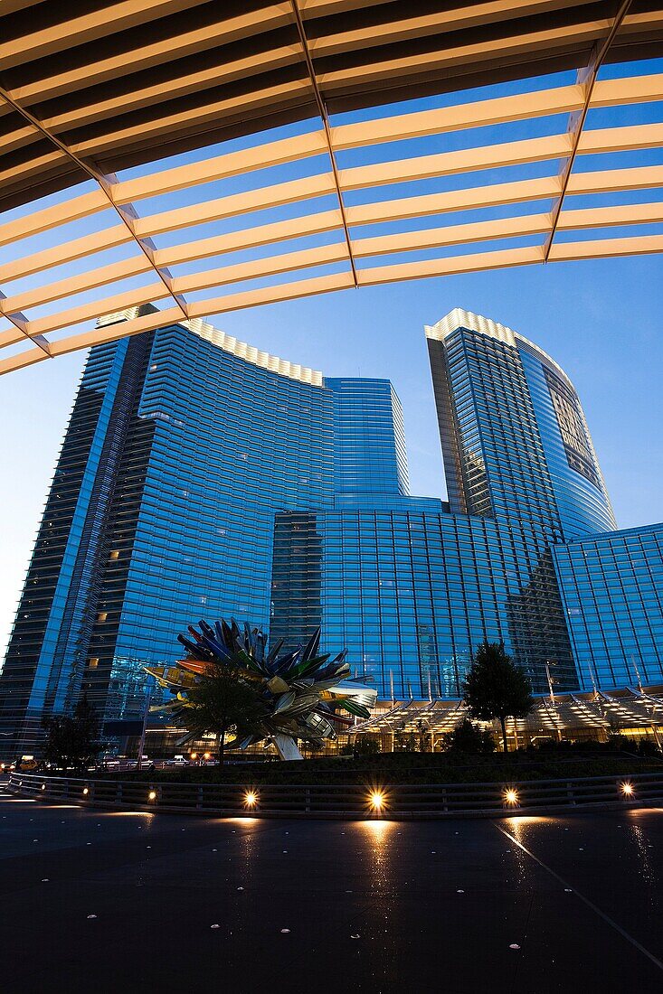 USA, Nevada, Las Vegas, CityCenter, Aria Hotel , dawn