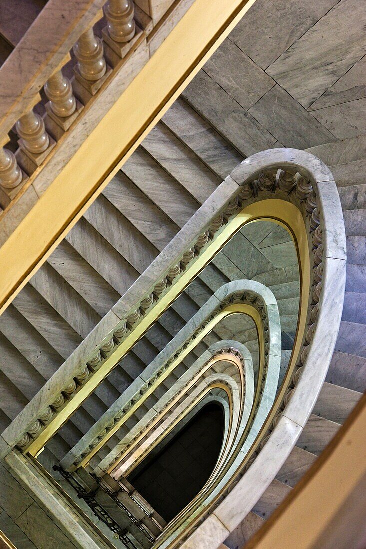 Spain, Madrid, Circulo de Bellas Artes, staircase