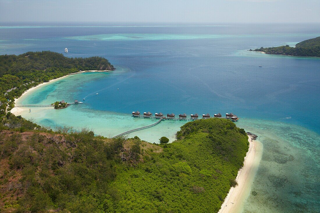 Aerial of Likuliku Lagoon Resort, Malolo Island, Mamanuca Islands, Fiji