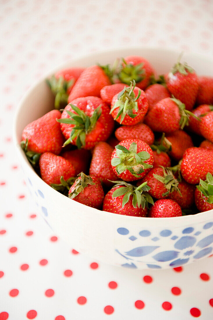 Fresh strawberries in a bowl, Fruit, Healthy Food, Bavaria, Germany