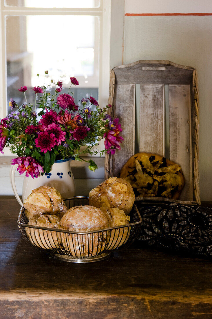 Homemade bread and bread rolls, baking, homemade