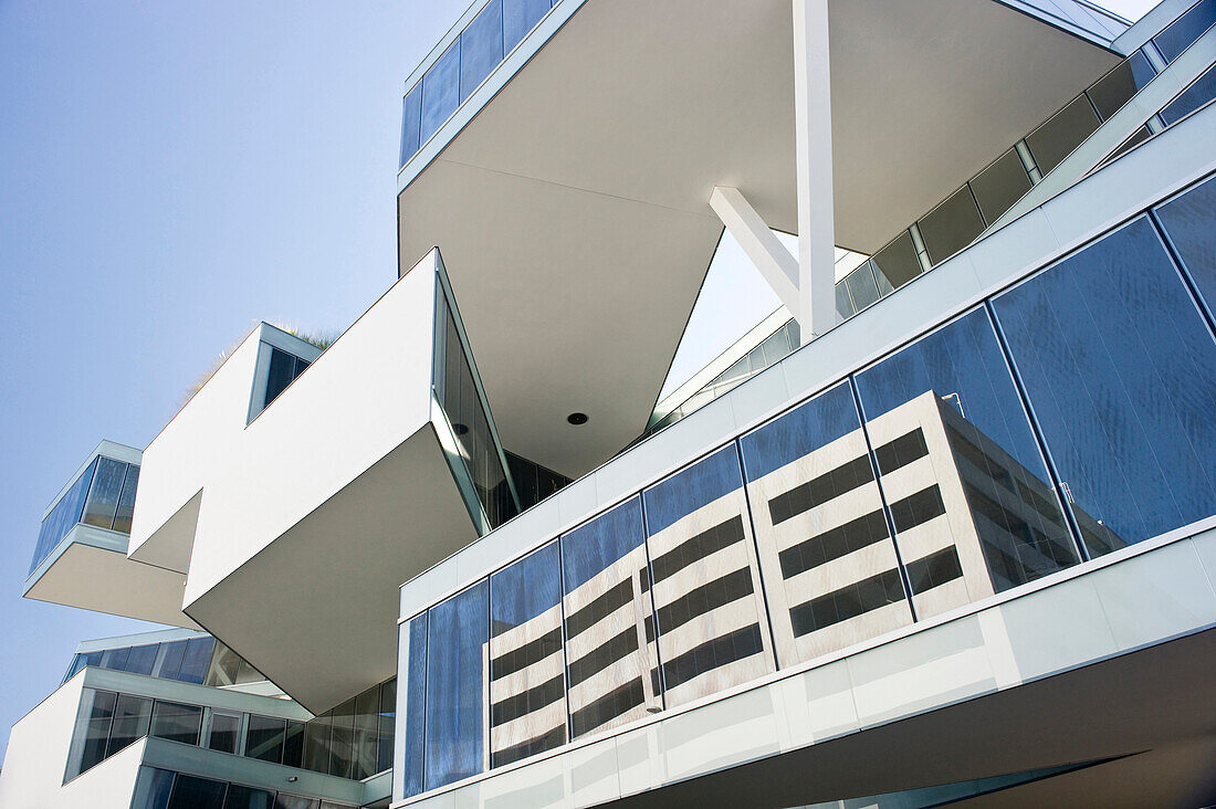 Exterior view of the Actelion HQ administrational building, Architects Herzog &amp; de Meuron, Allschwil, Basel, Switzerland, Europe