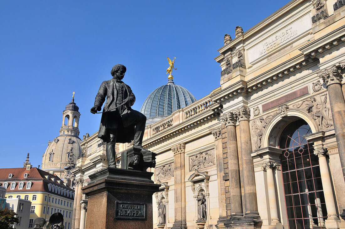 Dresden university of visual arts at the Bruehlsche Terrasse, Dresden, Saxony, Germany, Europe